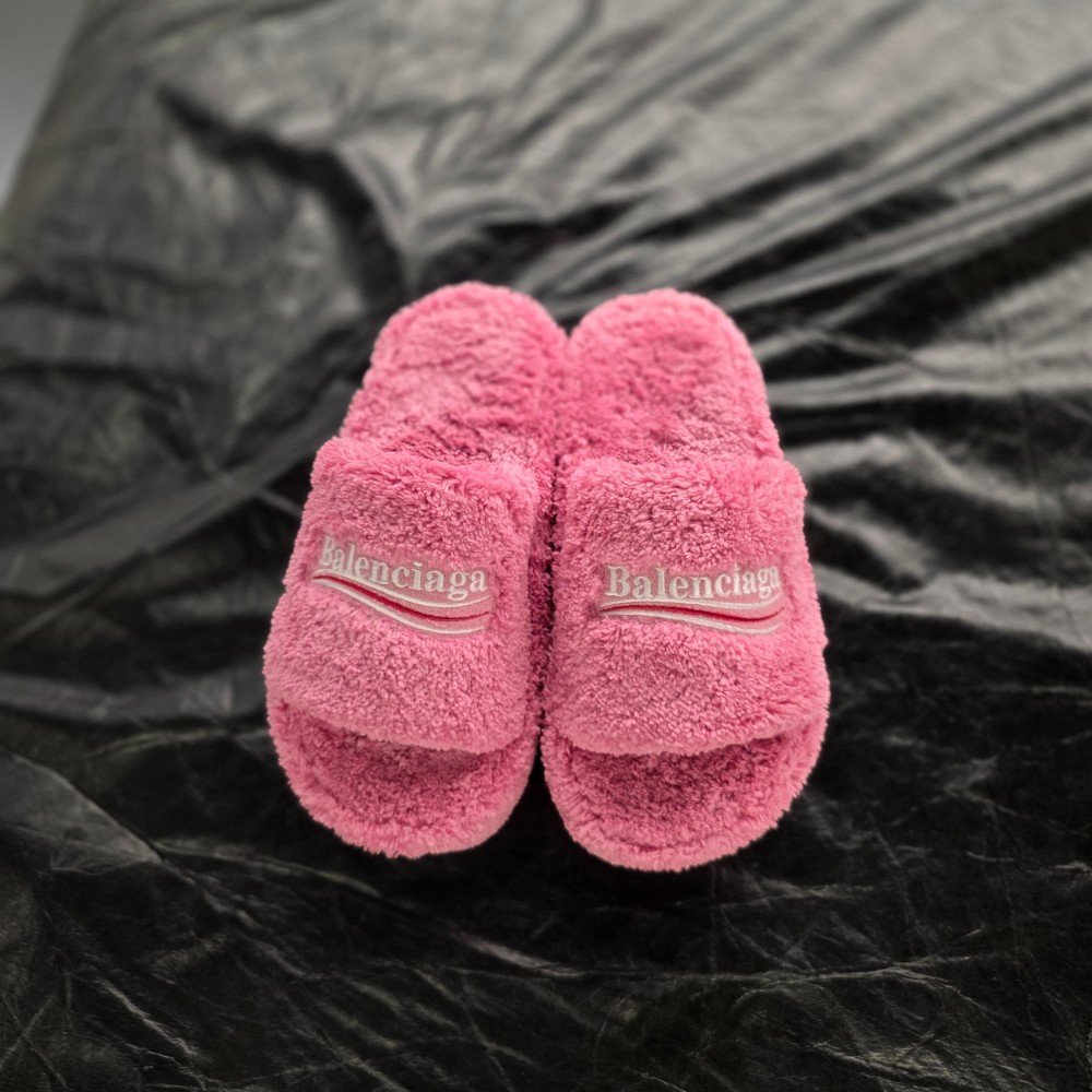 발렌시아가 퍼리 플랫폼 여성 샌들 핑크 762826 W8TA1 5096