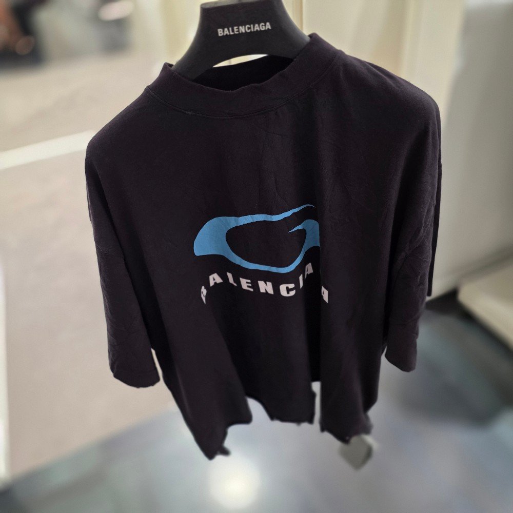 발렌시아가 룹 스포츠 아이콘 크롭 티셔츠 783399 TRVC2 3521