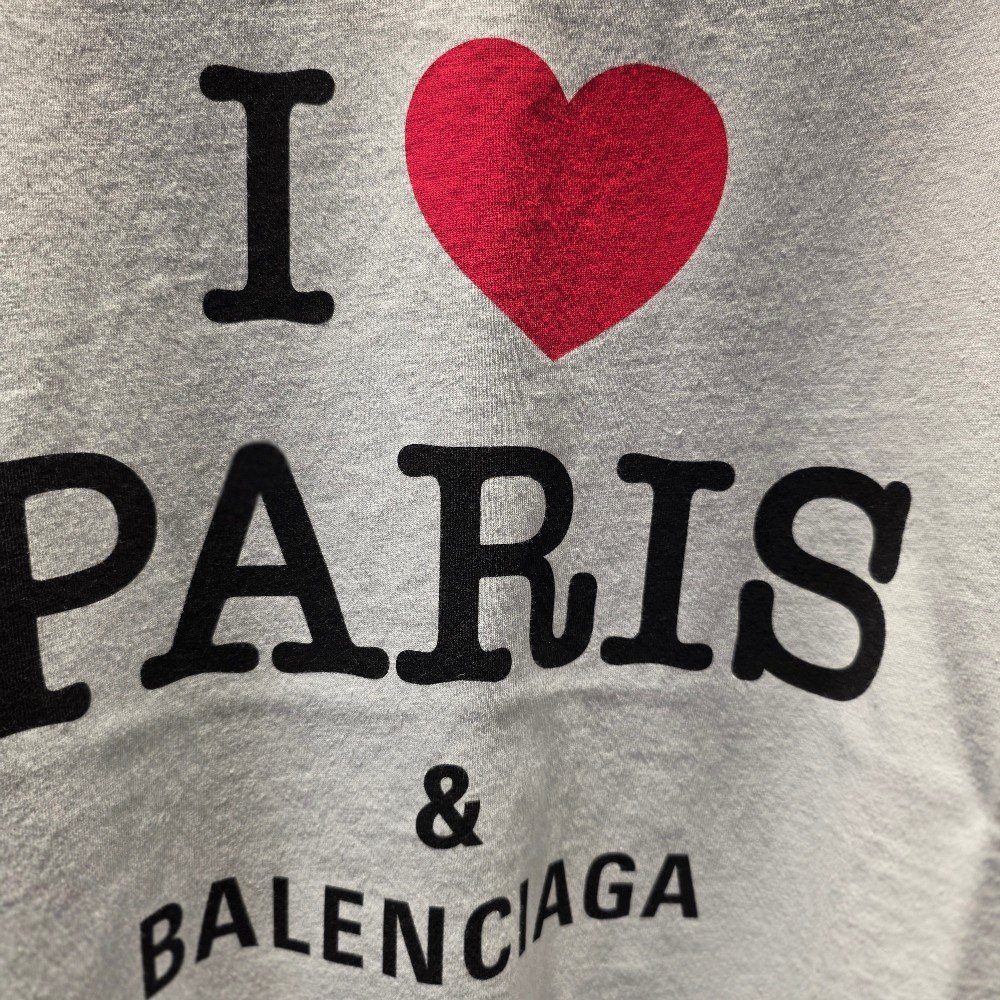 발렌시아가 I LOVE PARIS 크롭 반팔 티셔츠 818431 TRVU9 9012