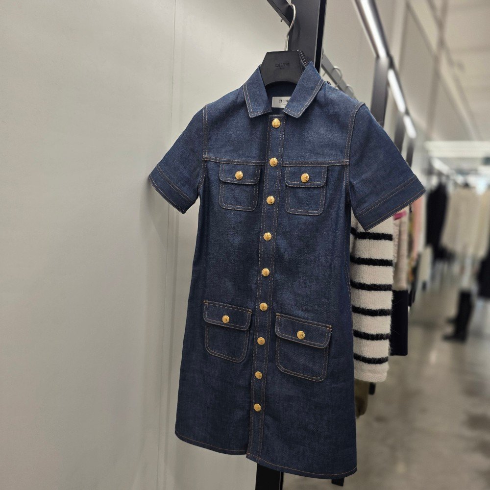 셀린느 미드웨이트 데니 여성 미니 원피스 RR03S0842.07IA.XS